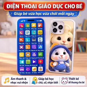 Điện Thoại Đồ Chơi Giáo Dục Cho Bé. Phiên Bản Tiếng Việt Với Nhiều Bài Hát và câu chuyện tương tác giữa cha mẹ và con cá