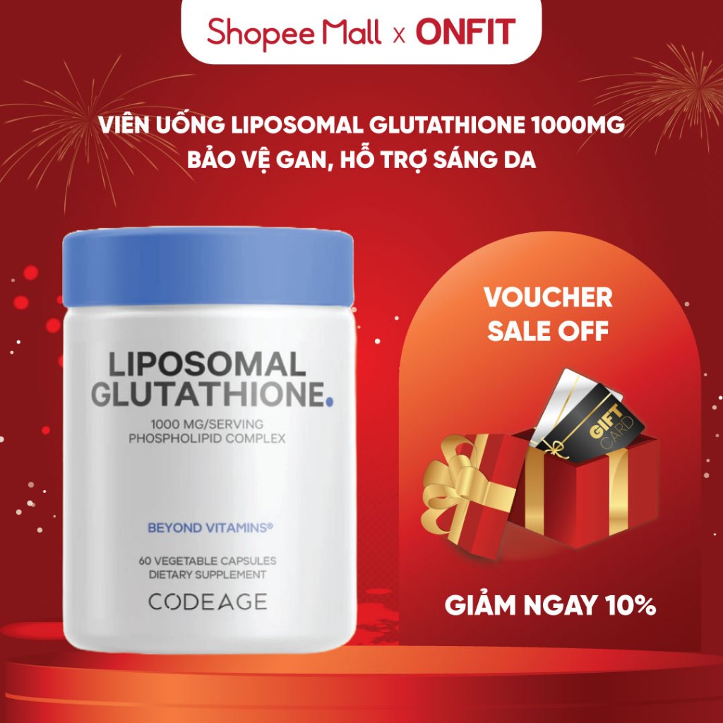 Codeage Liposomal Glutathione 1000MG (60 Vin) H Tr Da Sng Chc Khe,  Bo V Gan | Shopee Vit Nam