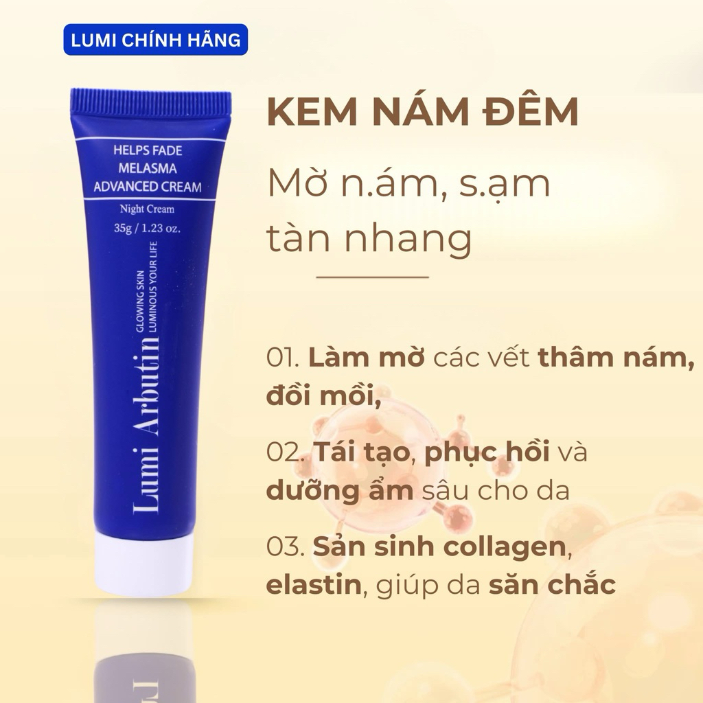 Kem Dưỡng Đêm Lumi Arbutin Advanced Cream 35g – Dưỡng Da Mịn Màng, Hỗ Trợ Làm Đều Màu Da