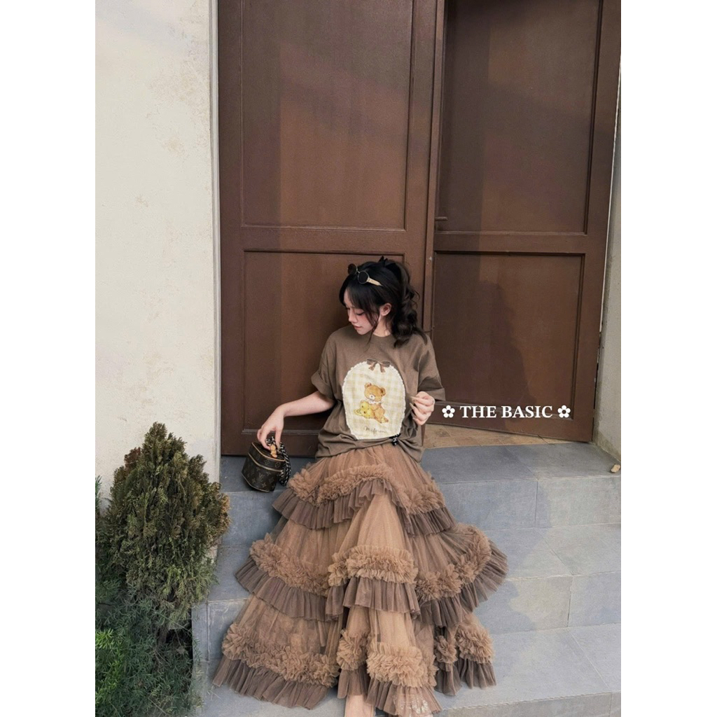 [𝐒𝐮𝐙𝐲] Áo Thun Nâu Gấu Teddy QCCC (>52kg  1m58 Trở Lên)