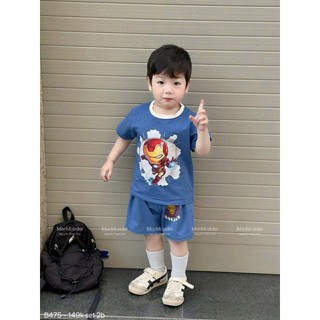 Bộ Bé Trai Cotton Co Giãn 4 Chiều Hình Siêu Anh Hùng – Đồ Hè Thoáng Mát Cho Bé 9–26kg