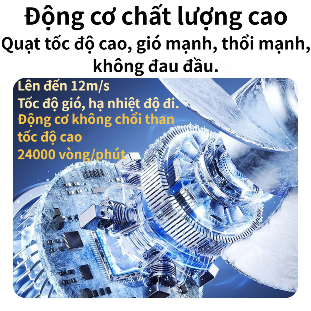 Quạt Cầm Tay Mini |199 Cấp Điều Chỉnh |4000mAh |Sạc Nhanh Type-C |Động cơ không chổi than |Làm Mát Tức Thì Dưới 40°C