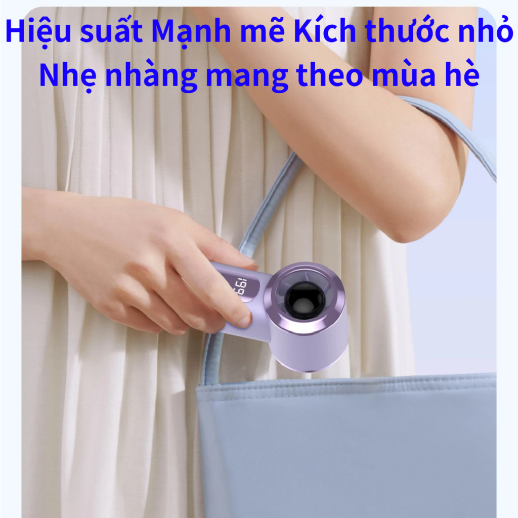 Quạt Cầm Tay Mini |199 Cấp Điều Chỉnh |4000mAh |Sạc Nhanh Type-C |Động cơ không chổi than |Làm Mát Tức Thì Dưới 40°C