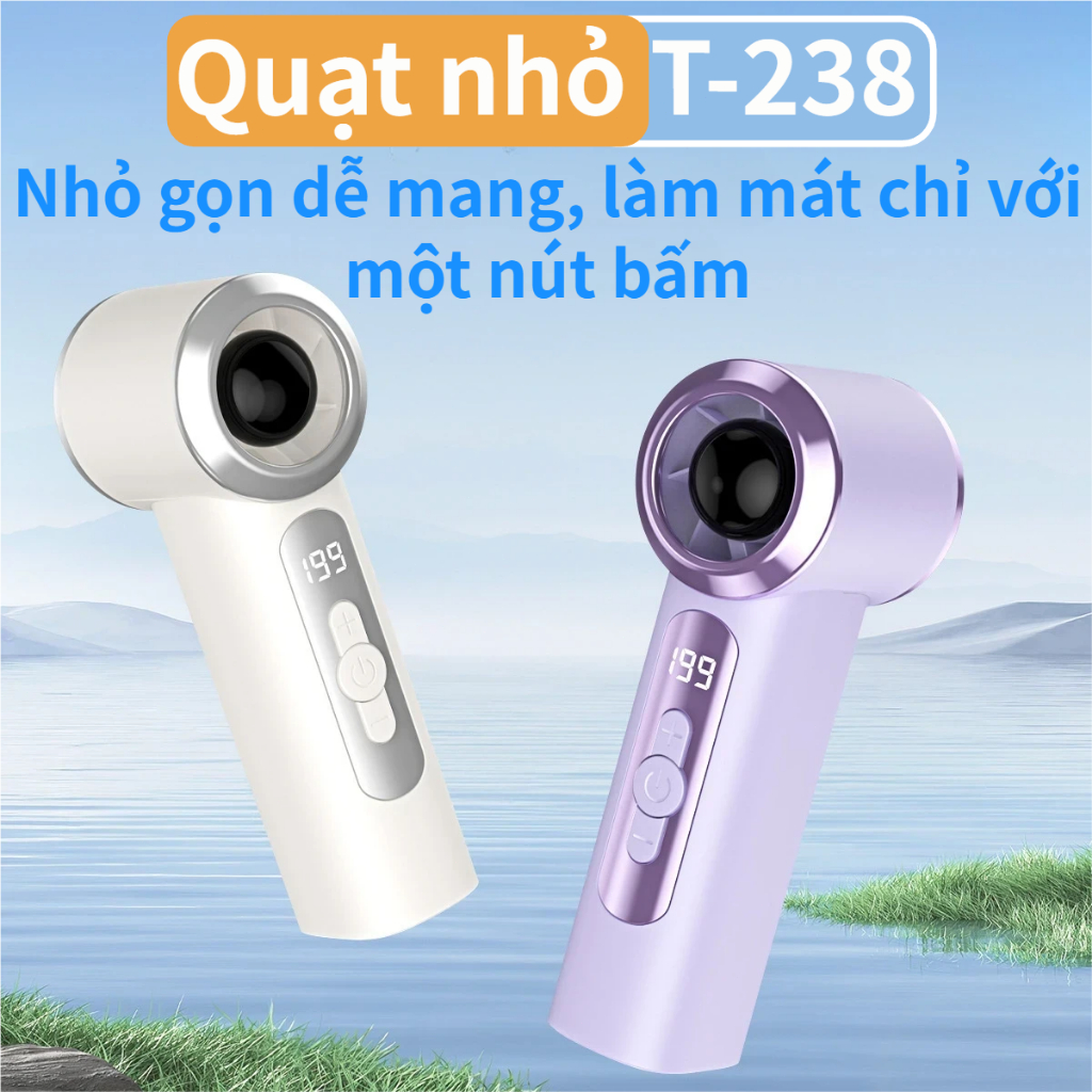 Quạt Cầm Tay Mini |199 Cấp Điều Chỉnh |4000mAh |Sạc Nhanh Type-C |Động cơ không chổi than |Làm Mát Tức Thì Dưới 40°C