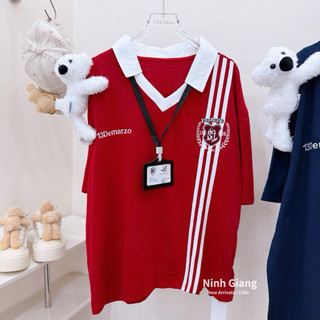 Áo Phông Gấu 13De Marzo Polo Huy Hiệu Sọc Kèm Bảng Tên QC