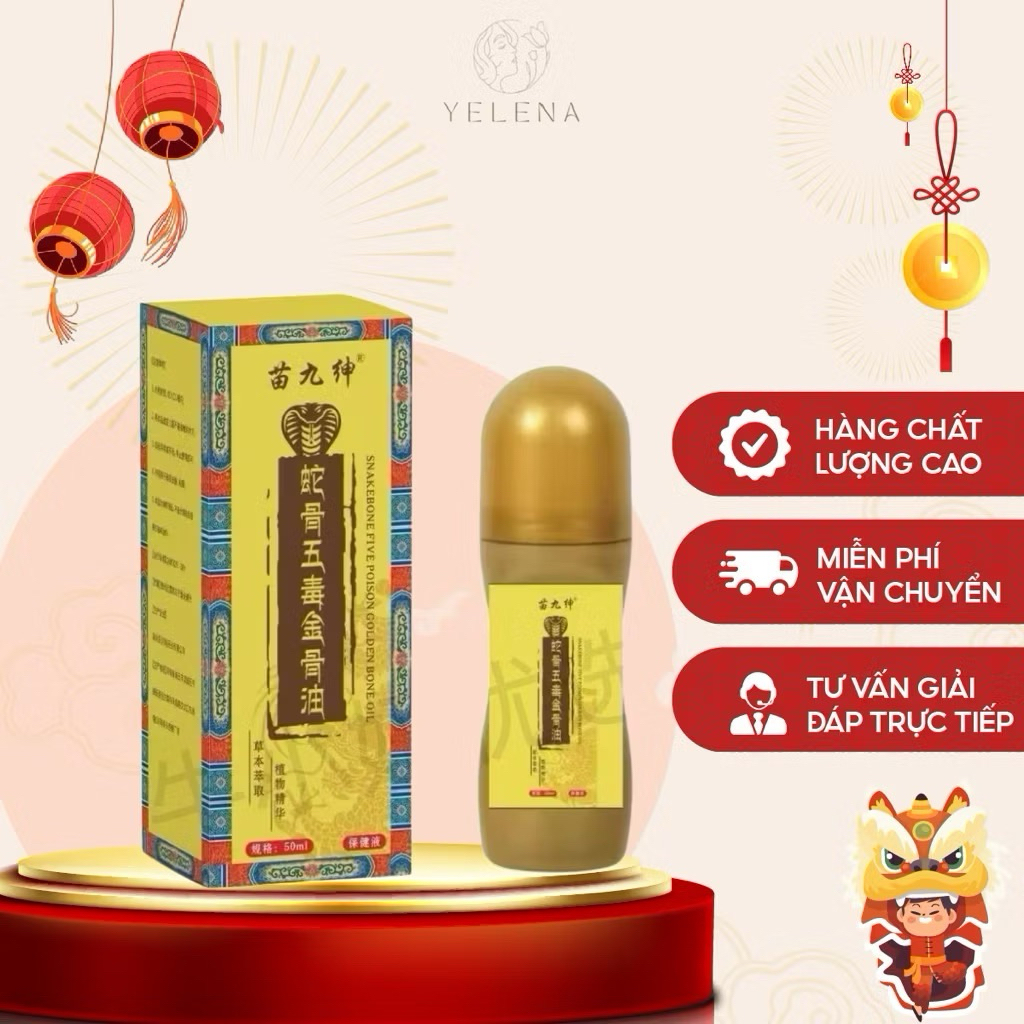 Dầu Xoa Bóp Xương Khớp Rắn Ngũ Độc Hỗ Trợ Giảm Đau Nhức Xương Khớp, Làm Dịu Cơn Đau, Giảm Tê Nhức 50ml shishop94