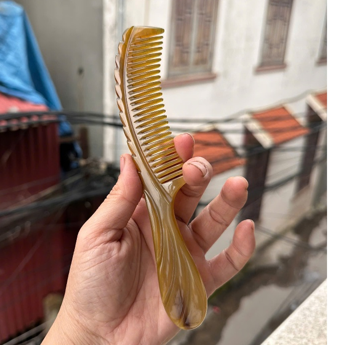 Lược  Sừng trâu xuất Hàn Trung cao cấp Dưỡng suôn mượt Giảm rụng Bảo vệ Tóc