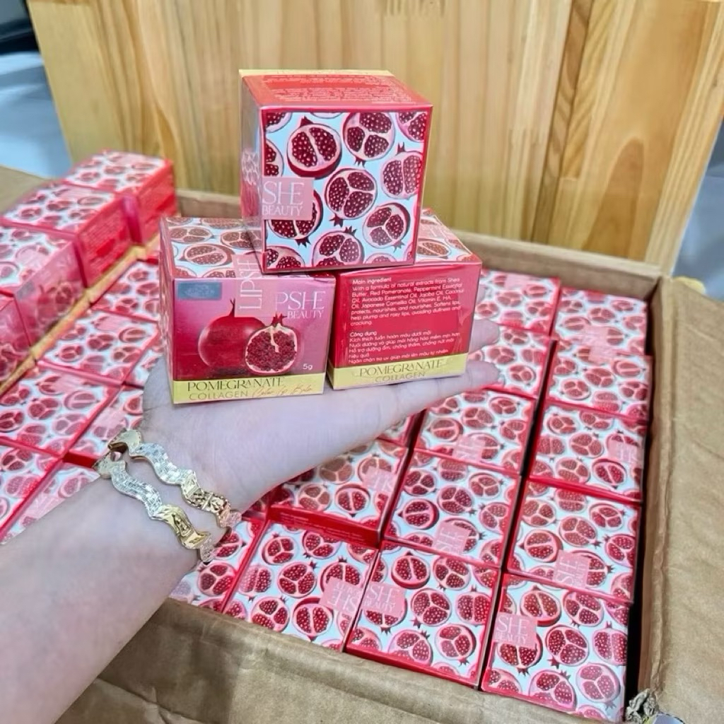 [Chính Hãng] Dưỡng Hồng Môi Collagen Lựu Đỏ LIPSHE Beauty 5g