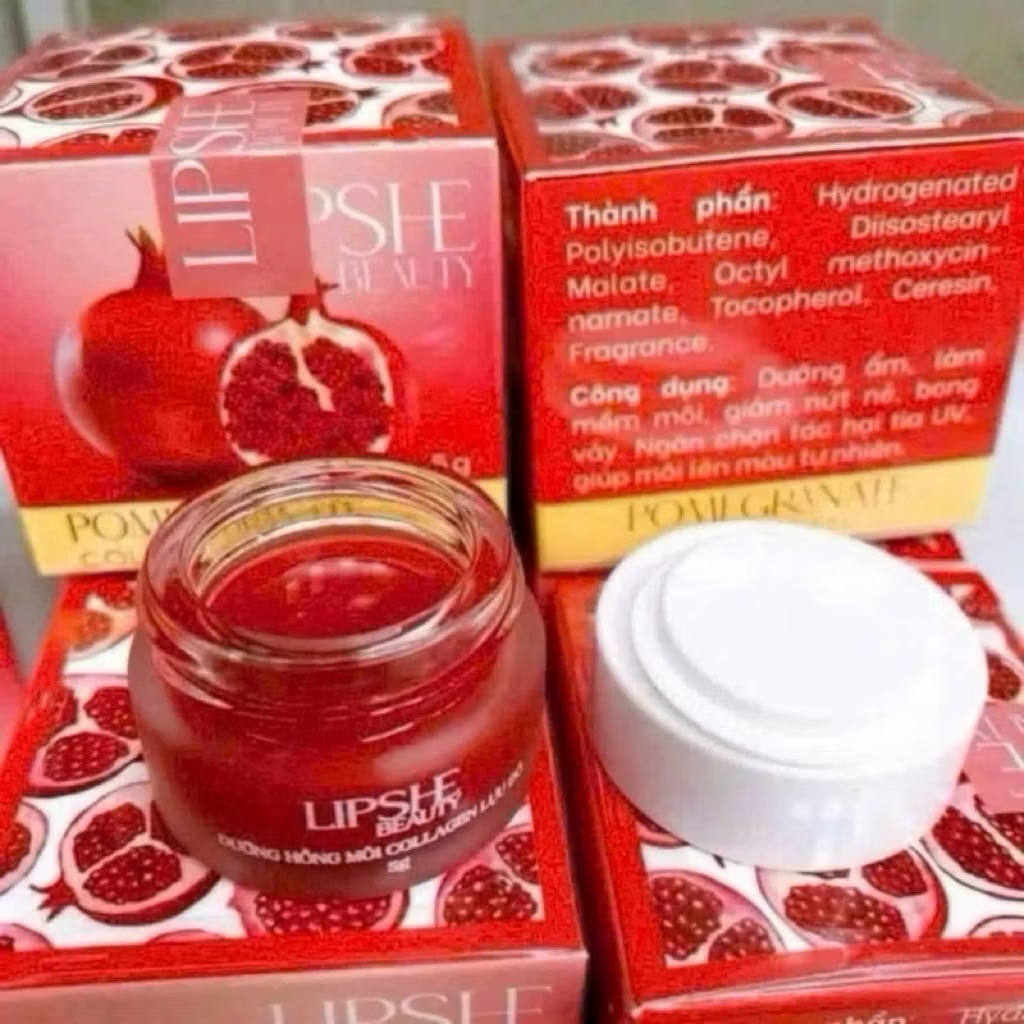 [Chính Hãng] Dưỡng Hồng Môi Collagen Lựu Đỏ LIPSHE Beauty 5g