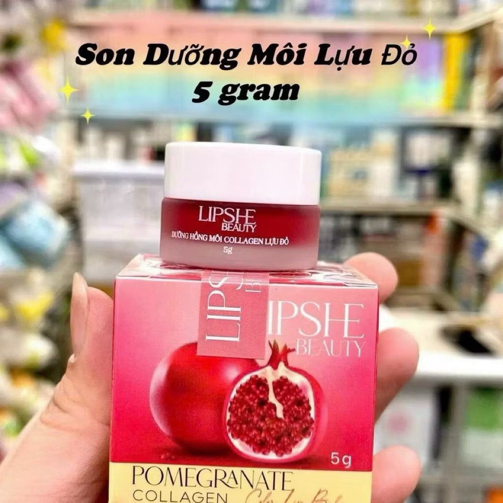[Chính Hãng] Dưỡng Hồng Môi Collagen Lựu Đỏ LIPSHE Beauty 5g