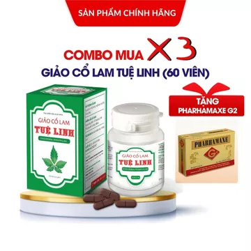 [MUA 3 TẶNG 1] 3 Hộp Giảo Cổ Lam Tuệ Linh TẶNG 1 Hộp Bổ Não Pharhamaxe G2 | Hộp 60 viên