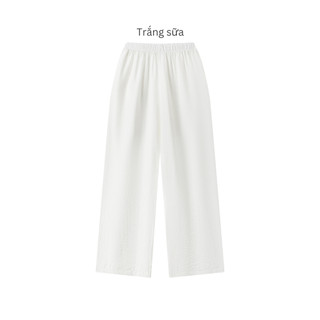 Quần suông nữ lưng thun ống rộng mặc mát, thoáng không bí