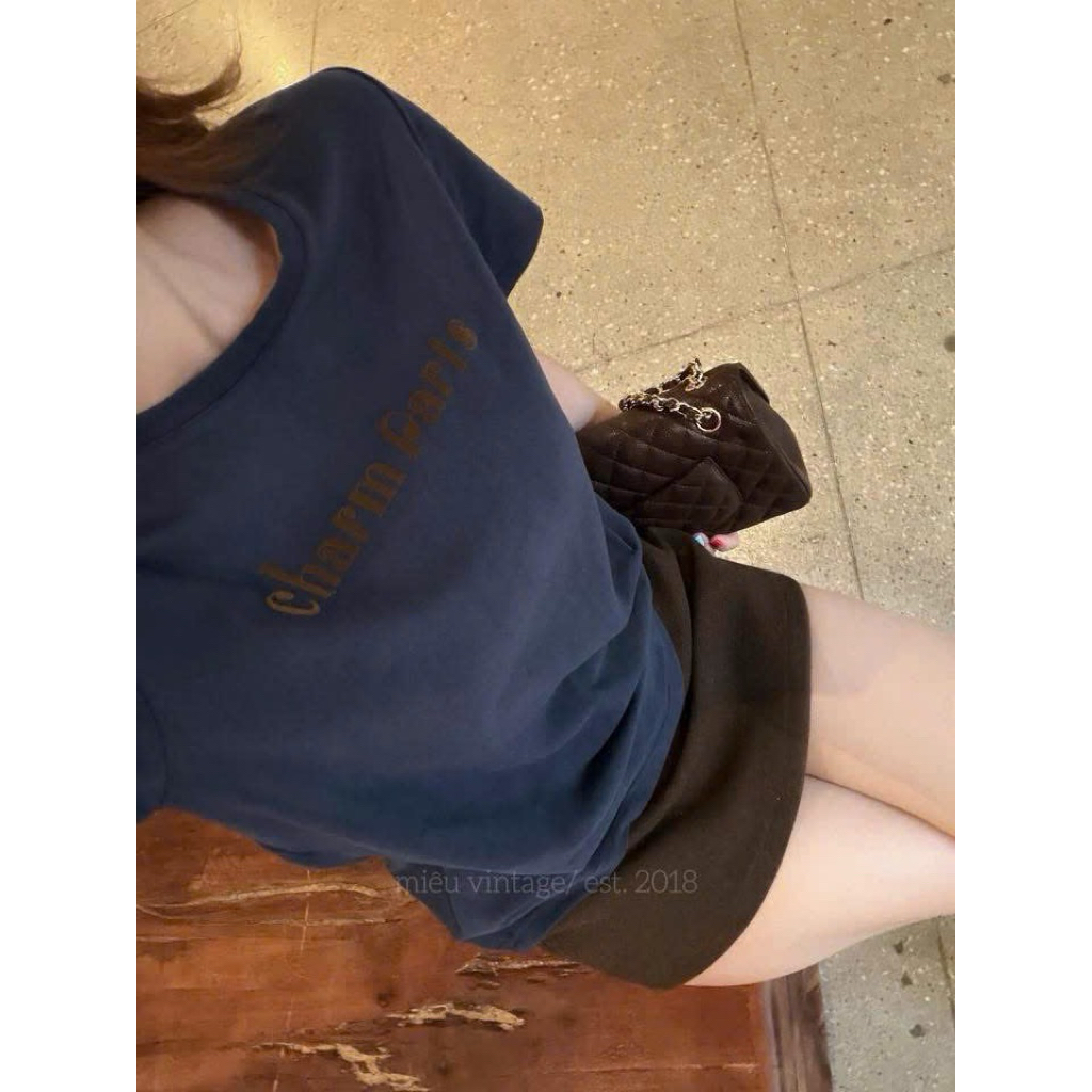 [𝐒𝐮𝐙𝐲] Phông Charm Vintage Miêu QCCC (48-56kg)