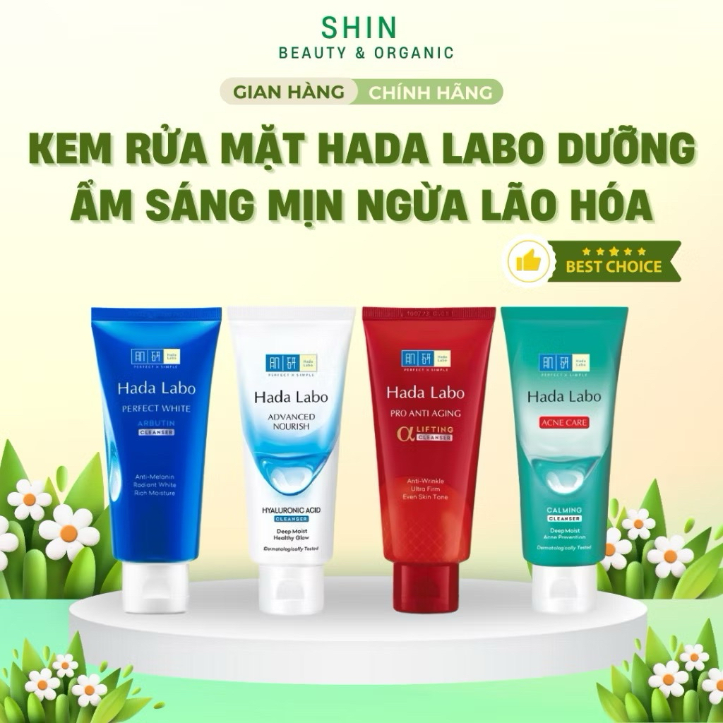 Kem Rửa Mặt Dưỡng Ẩm, Sáng Da, Mờ Thâm Hada Labo (80g/túyp)