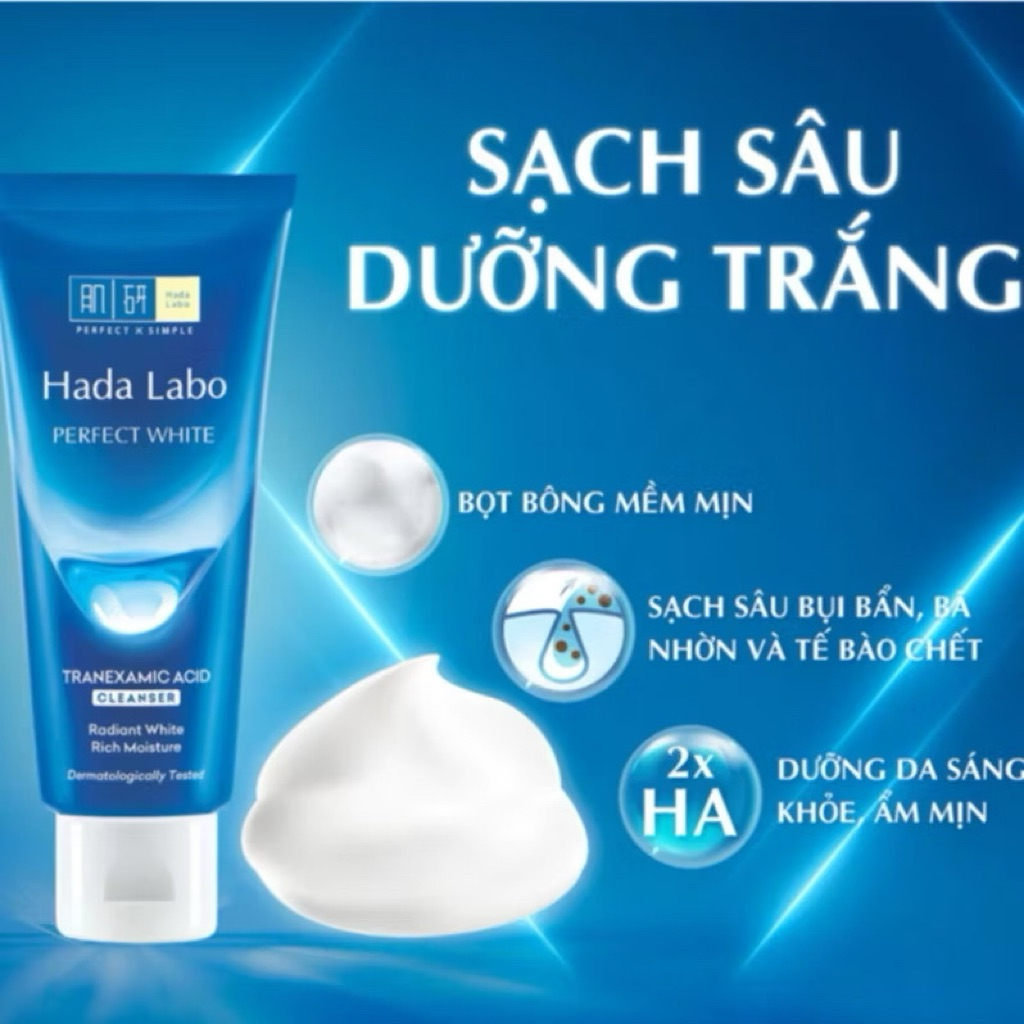 Kem Rửa Mặt Dưỡng Ẩm, Sáng Da, Mờ Thâm Hada Labo (80g/túyp)