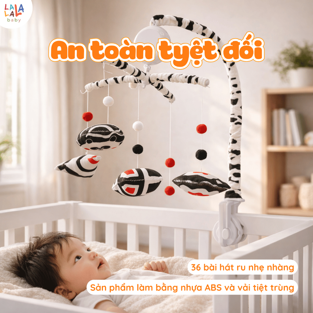 Đồ chơi treo cũi phát nhạc Lalala baby đồ chơi treo nôi cho trẻ 36 bài hát Baby Crib Mobile