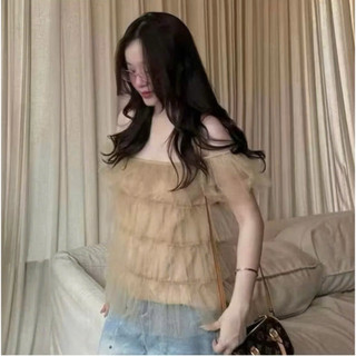 ÁO Nữ TRỄ VAI REN LƯỚI NHIỀU  TẦNG DÁNG TIỂU THƯ CÔNG CHúA CHẤT REN  MỀM KHÔNG  NGứA