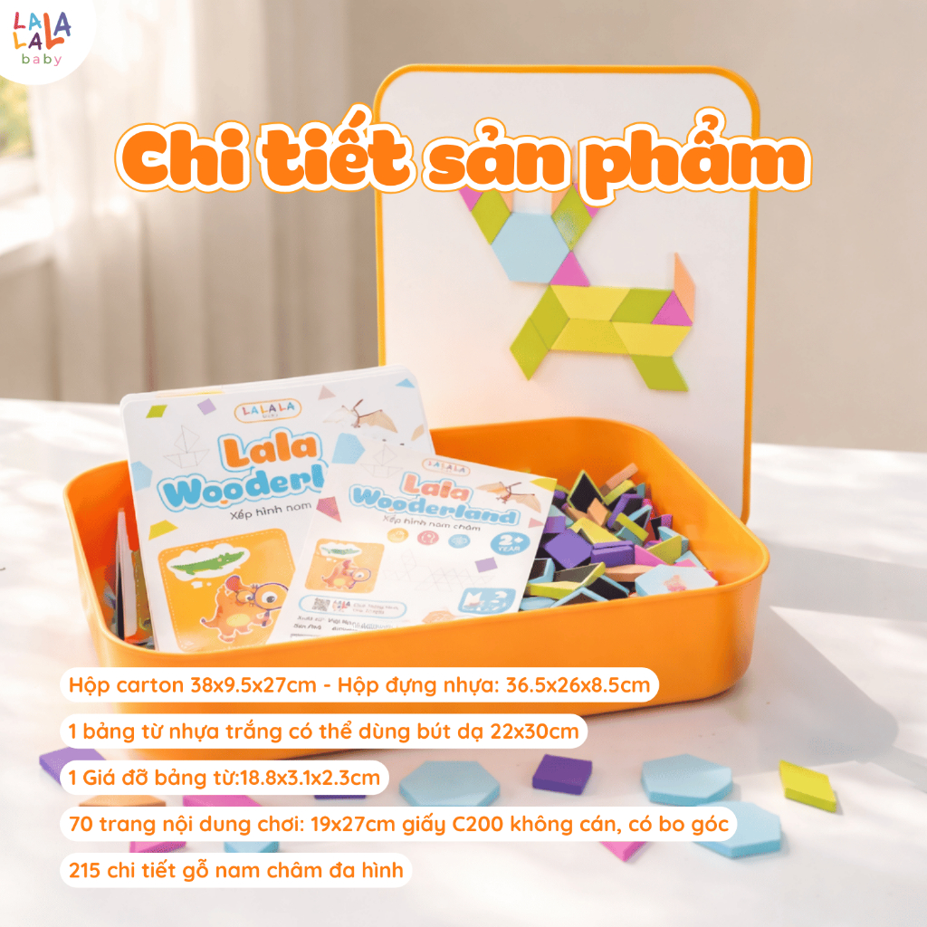 Đồ chơi xếp hình nam châm Lala Wooderland Cao Cấp phát triển tư duy sáng tạo logic cho bé thương hiệu Lalala baby