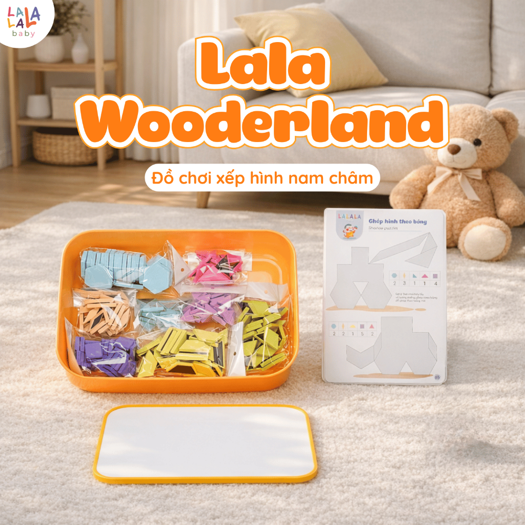 Đồ chơi xếp hình nam châm Lala Wooderland Cao Cấp phát triển tư duy sáng tạo logic cho bé thương hiệu Lalala baby