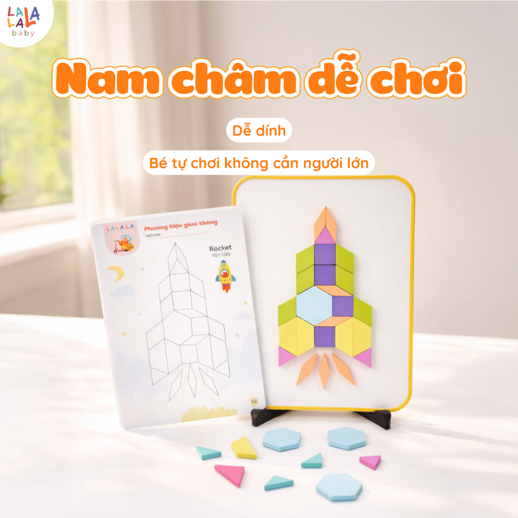 Đồ chơi xếp hình nam châm Lala Wooderland Cao Cấp phát triển tư duy sáng tạo logic cho bé thương hiệu Lalala baby