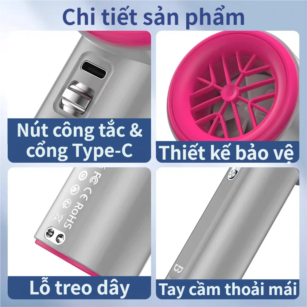 Quạt cầm tay tốc độ cao mới S001 - 100 cấp gió,nhỏ gọn tiện lợi,Pin 4000mAh,sạc USB, tuabin tăng áp,màn hình LED rõ nét