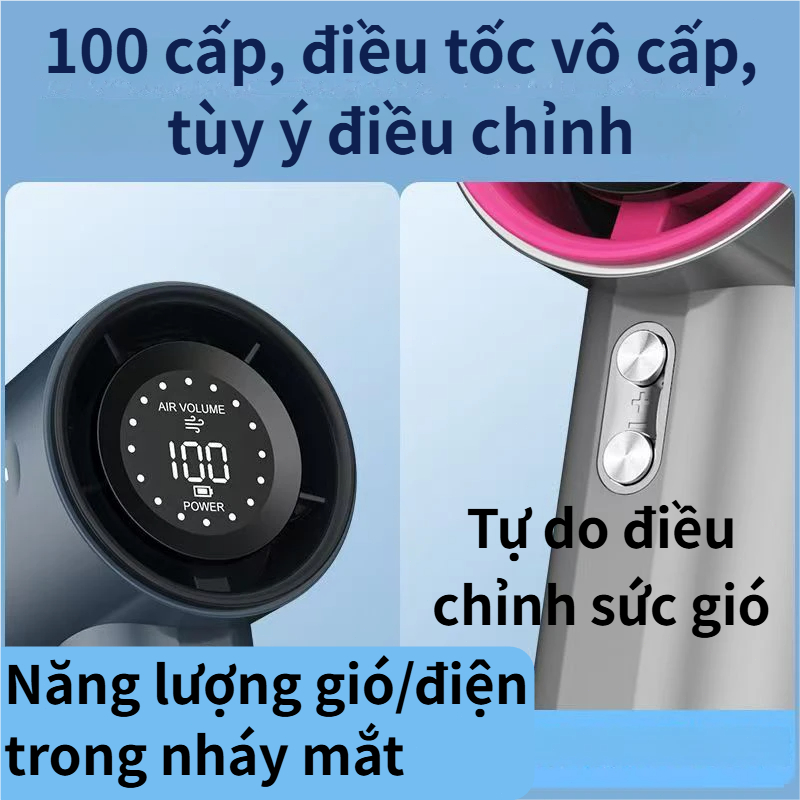 Quạt cầm tay tốc độ cao mới S001 - 100 cấp gió,nhỏ gọn tiện lợi,Pin 4000mAh,sạc USB, tuabin tăng áp,màn hình LED rõ nét