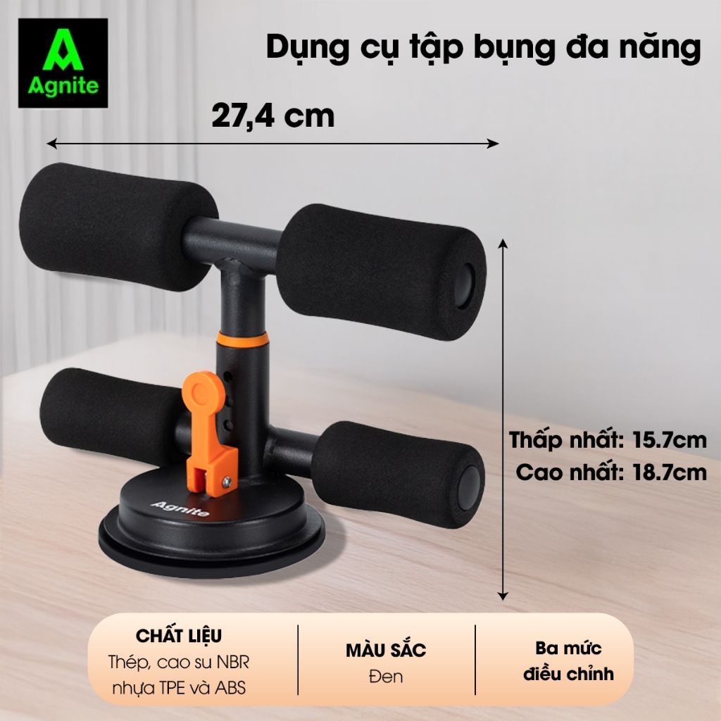 [Tặng Dây Kháng Lực] Dụng Cụ Tập Bụng Agnite Đa Năng Đế Hút Chân Không Chắc Chắn,Giảm Eo Hiệu Quả Tại Nhà