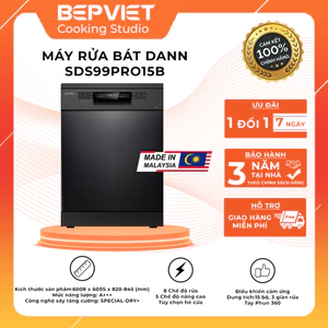 Máy rửa bát Dann SDS99PRO15B Sấy tăng cường, tùy chọn hé cửa, tay phun 360 [nhập khẩu Malaysia]