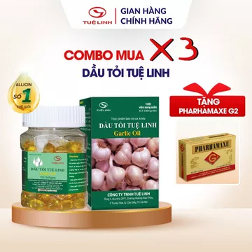 [MUA 3 TẶNG 1] COMBO 3 Hộp Dầu Tỏi Tuệ Linh TẶNG 1 Hộp Bổ Não Pharhamaxe G2 | Hỗ trợ tăng sức đề kháng | Hộp 100 viên