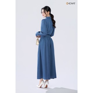 Set Đồ Nữ 𝐂𝐂𝐇𝐀𝐓 Dáng Xòe Giulia Cổ Đức Chất Liệu Đũi Mềm Mát 25BDD9046XT