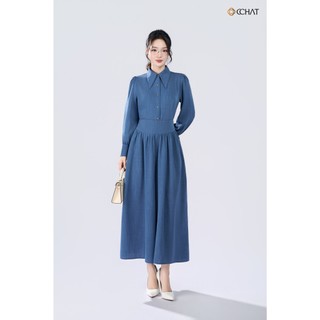 Set Đồ Nữ 𝐂𝐂𝐇𝐀𝐓 Dáng Xòe Giulia Cổ Đức Chất Liệu Đũi Mềm Mát 25BDD9046XT