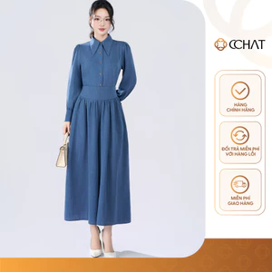Set Đồ Nữ 𝐂𝐂𝐇𝐀𝐓 Dáng Xòe Giulia Cổ Đức Chất Liệu Đũi Mềm Mát 25BDD9046XT
