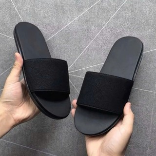 Dép thời trang trơn đen bền đẹp, đế 2 lớp khâu chắc chắn, chống hôi chân có size 37 đến 45