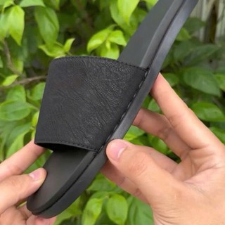 Dép thời trang trơn đen bền đẹp, đế 2 lớp khâu chắc chắn, chống hôi chân có size 37 đến 45