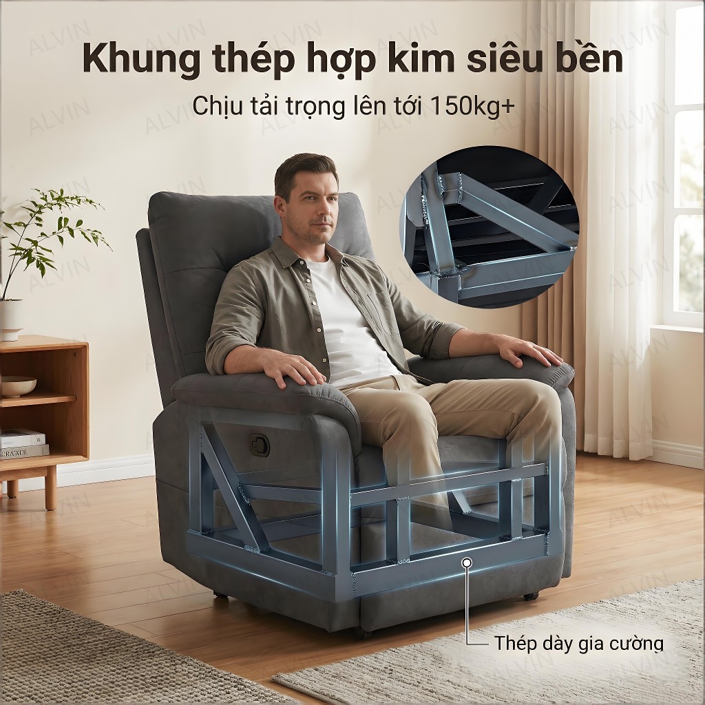 ALVIN Ghế sofa Điều chỉnh độ cao bằng điện tựa lưng điều chỉnh được Khả năng chịu tải cực mạnh Ổn định vượt trội | BigBuy360 - bigbuy360.vn