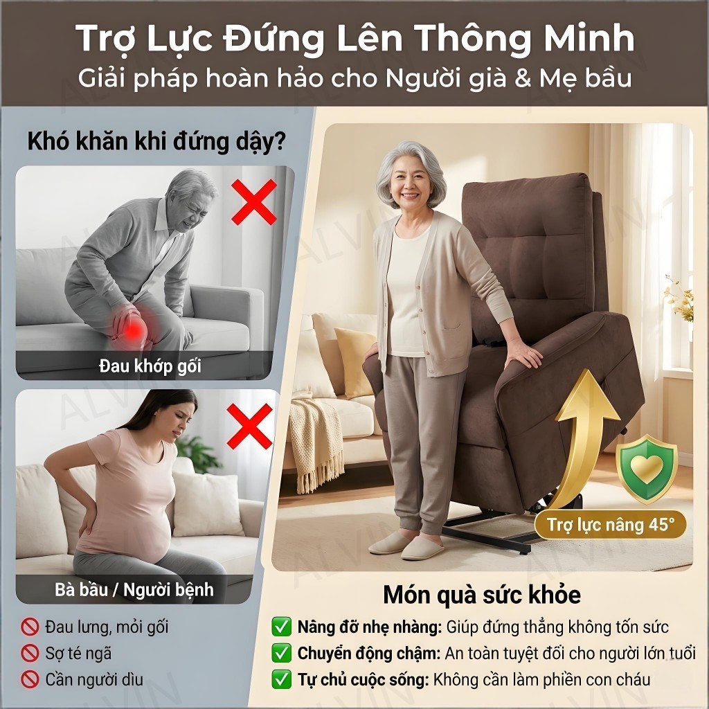 ALVIN Ghế sofa Điều chỉnh độ cao bằng điện tựa lưng điều chỉnh được Khả năng chịu tải cực mạnh Ổn định vượt trội | BigBuy360 - bigbuy360.vn