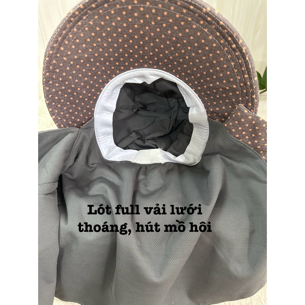 Nón Mũ Chống Nắng UV Cao Cấp Cho Nữ, Miếng Dán – Che Phủ Kín Mặt Ôm Đầu, Thoáng Mát