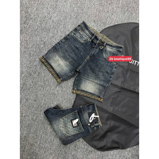 Quần short jean nam màu xanh hoạ tiết túi sau điểm nhấn,chất vải dầy mềm co giãn nhẹ,phom dáng chuẩn 1:1Quảng châu