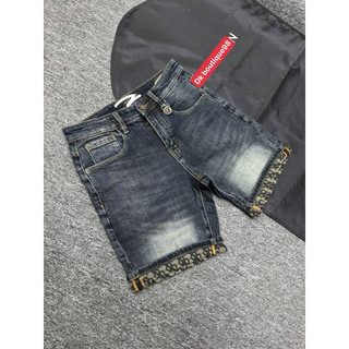 Quần short jean nam dáng ngố wash nhẹ, phối họa tiết túi sau thời trang cao cấp,vải dày mềm co giãn nhẹ