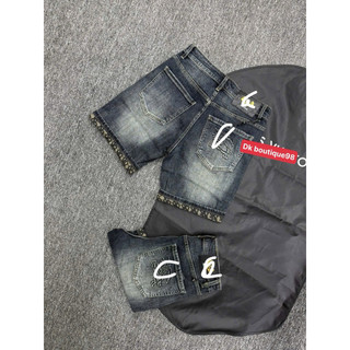Quần short jean nam dáng ngố wash nhẹ, phối họa tiết túi sau thời trang cao cấp,vải dày mềm co giãn nhẹ