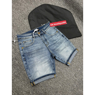 Quần Short Jeans Nam Rách Nhẹ Wash Bụi Túi Họa Tiết – Quần Jean Lửng Nam Co Giãn Đẹp Cá Tính Streetwear