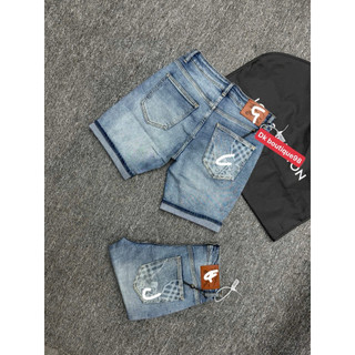 Quần Short Jeans Nam Rách Nhẹ Wash Bụi Túi Họa Tiết – Quần Jean Lửng Nam Co Giãn Đẹp Cá Tính Streetwear