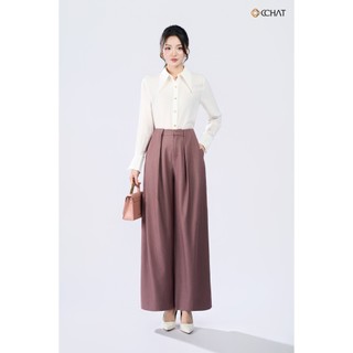 Quần Ống Rộng 𝐂𝐂𝐇𝐀𝐓 Dáng Suông Kiểu Marius Xếp Ly Chất Liệu Tuytsi Cao Cấp 25QDS2032ST