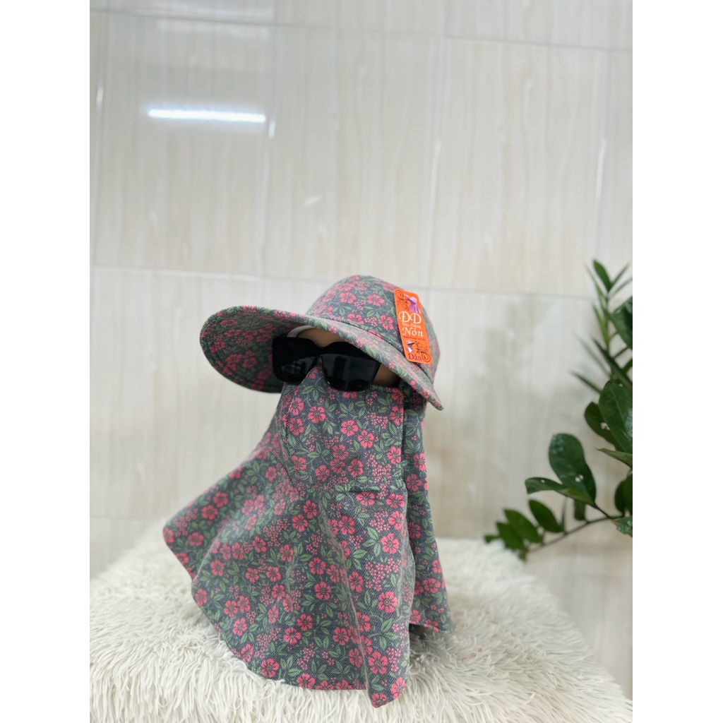 Nón Mũ Chống Nắng Vải 3D Mát Cao Cấp Vành To, Miếng Dán/ Dây Kéo, Freesize