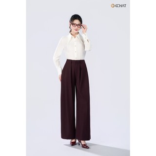 Quần Ống Rộng 𝐂𝐂𝐇𝐀𝐓 Dáng Suông Kiểu Marius Xếp Ly Chất Liệu Tuytsi Cao Cấp 25QDS2032ST