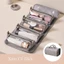 Túi đựng đồ trang điểm da PU gấp gọn tiện lợi, túi đựng đồ makeup 4 ngăn nhỏ tháo rời