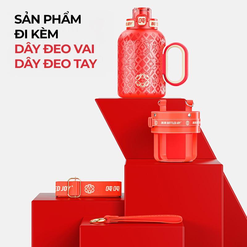 Bottled Joy CoolJoy 0.5L, bình giữ nhiệt inox 316, 2 lớp, giữ nhiệt 12h, có ống hút, phù hợp gym, đạp xe, du lịch.