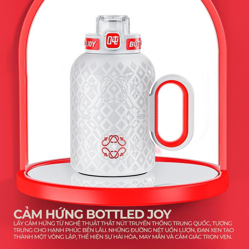 Bottled Joy CoolJoy 0.5L, bình giữ nhiệt inox 316, 2 lớp, giữ nhiệt 12h, có ống hút, phù hợp gym, đạp xe, du lịch.