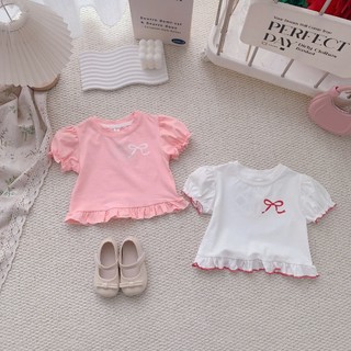 Áo bé gái, Áo bé gái 2 màu in nơ 9-26kg A574 Tiểu Yến KID
