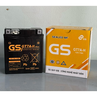 Bình acquy xe máy 12v khô miễn bảo dưỡng GS GT7A-H | 12V - 7ah, cho xe sh ý, ps, scr, vespa